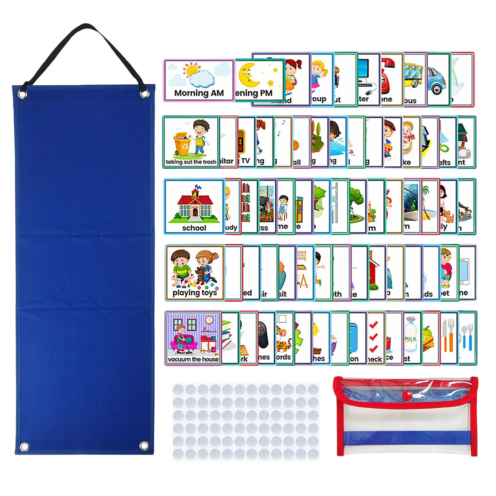 Calendario visivo per bambini Programma giornaliero di lavoro con 72 punti per lavori domestici