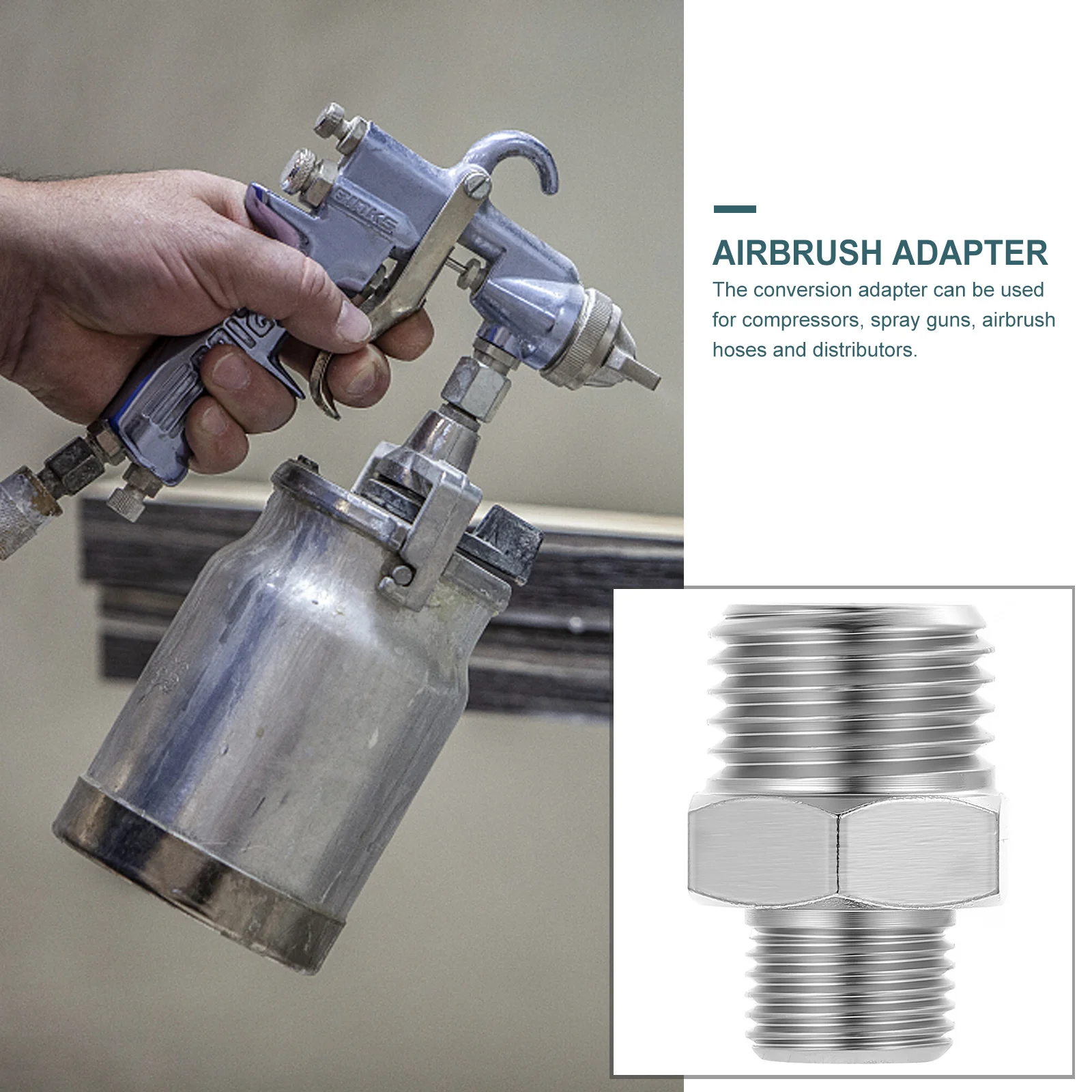 

Airbrush Distributor Adapter Trachea Easy Use Hose Connector Copper Fitting Compressor