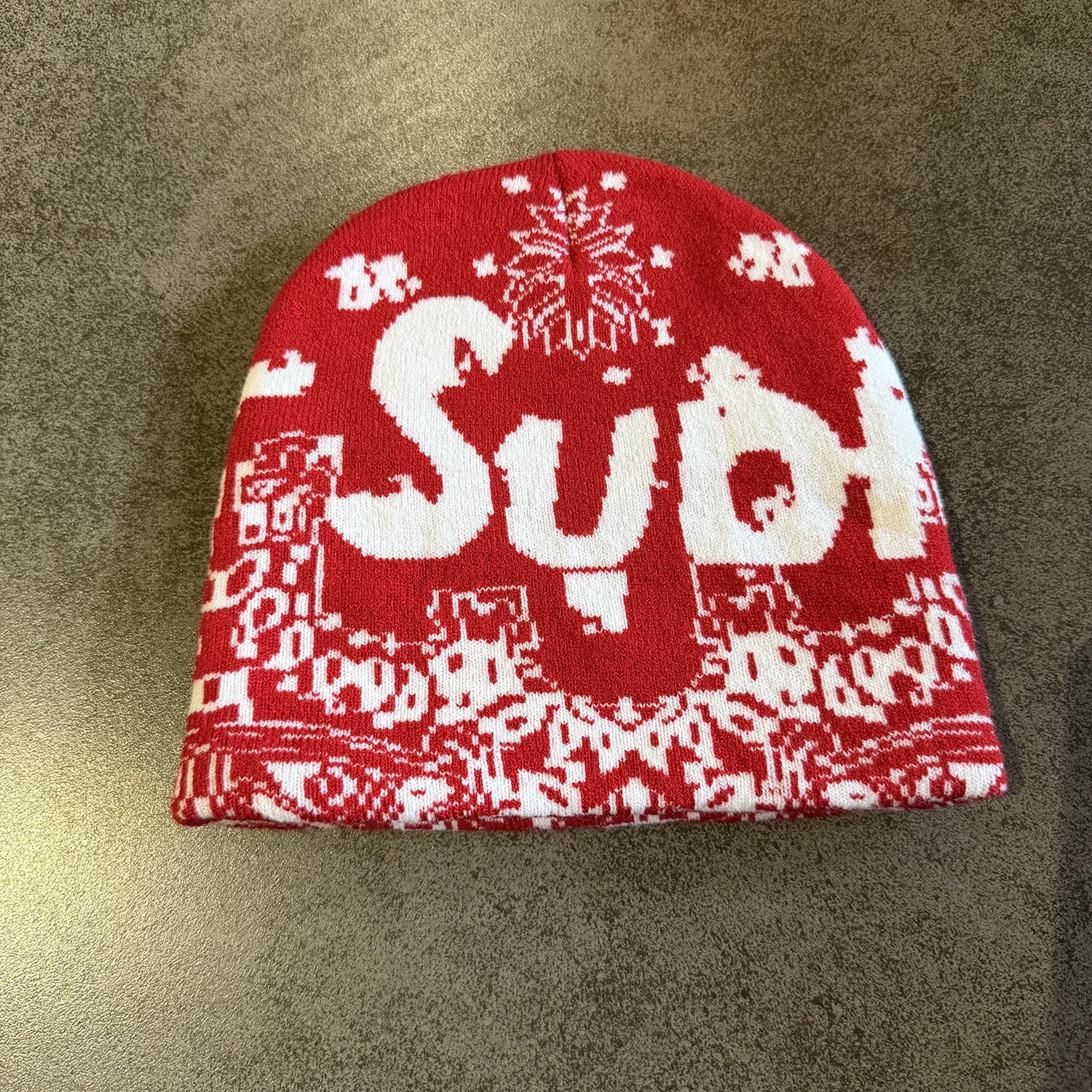 American Style Retro Graffiti Pattern Streetwear Casual Hat Winter Cotton  Knitting Stretchable Beanie Men Women