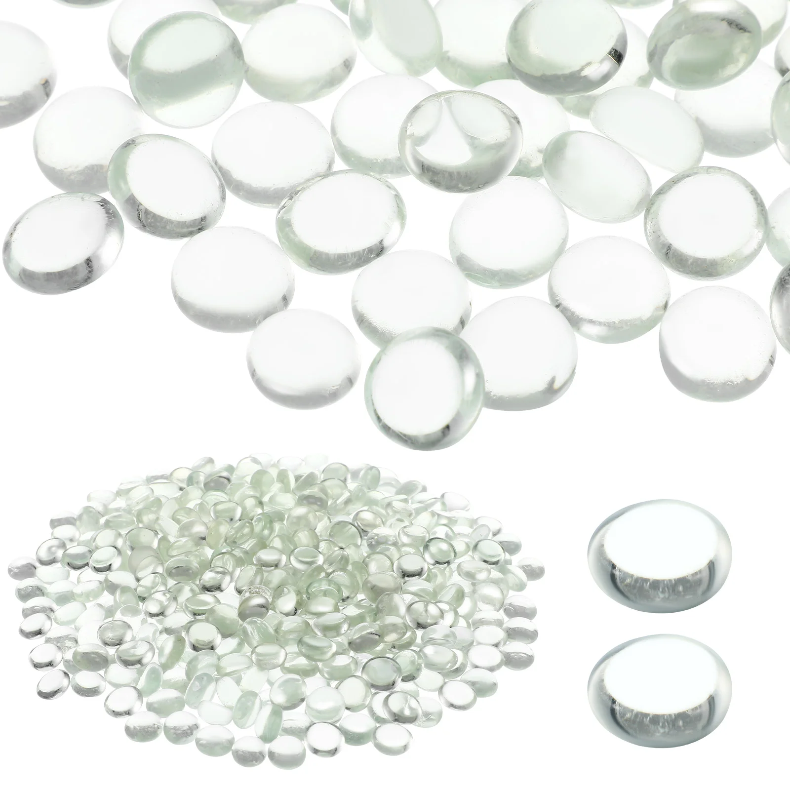 

400 Pcs Glass Flat Beads for Vase Clear Marbles Decorative Vases Accessories Rocks Pebbles Bride