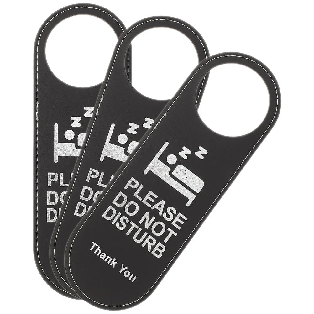 

3Pcs Door Hanger Signs for Hotel Front Reversible Not Disturb Make Up Room Hanging Ornament Warning Practical