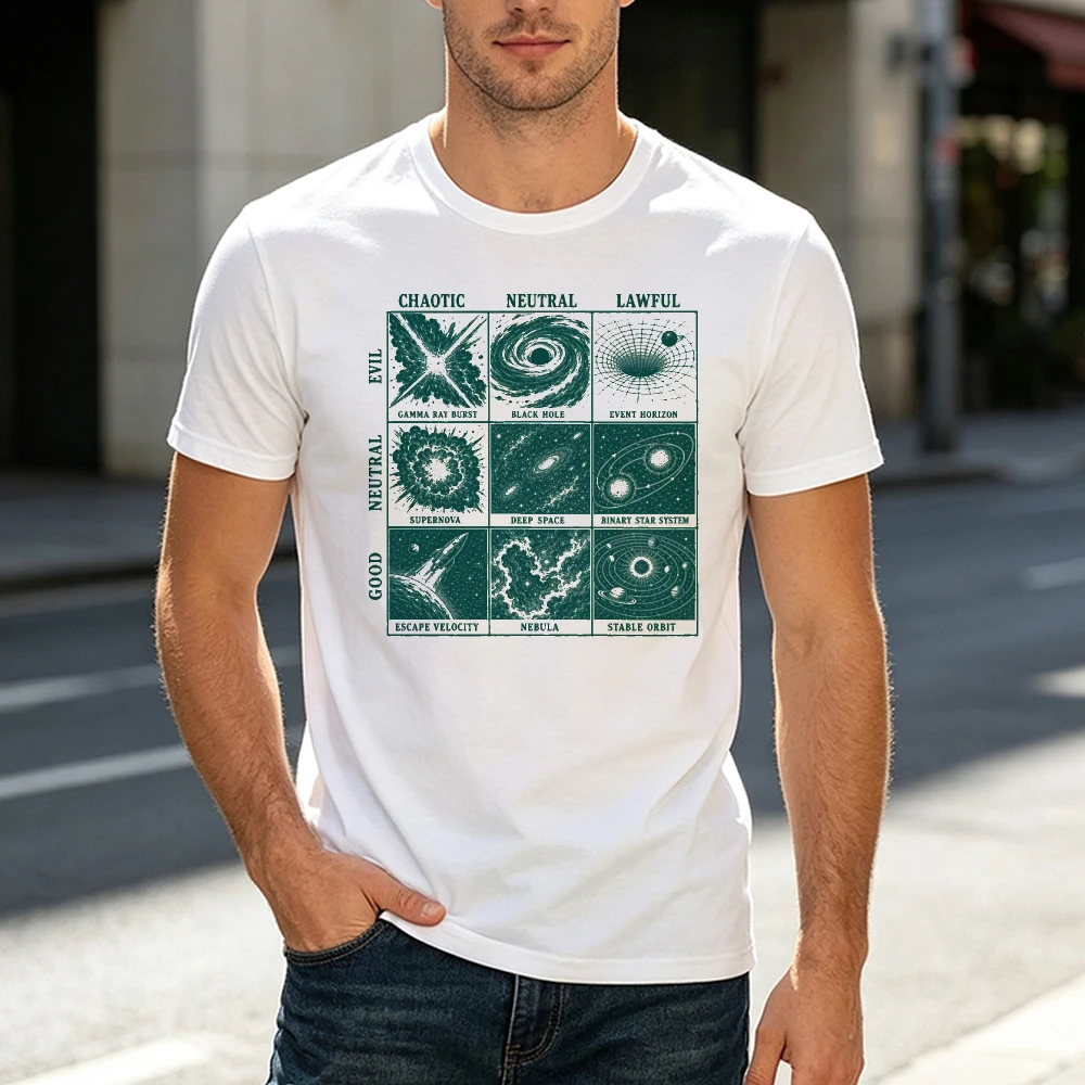 Cosmic Alignment Chart Astrophysics T-Shirt Funny Science Meme Shirt Physics Astronomy Major Student Gift 90s Y2K Retro Tee