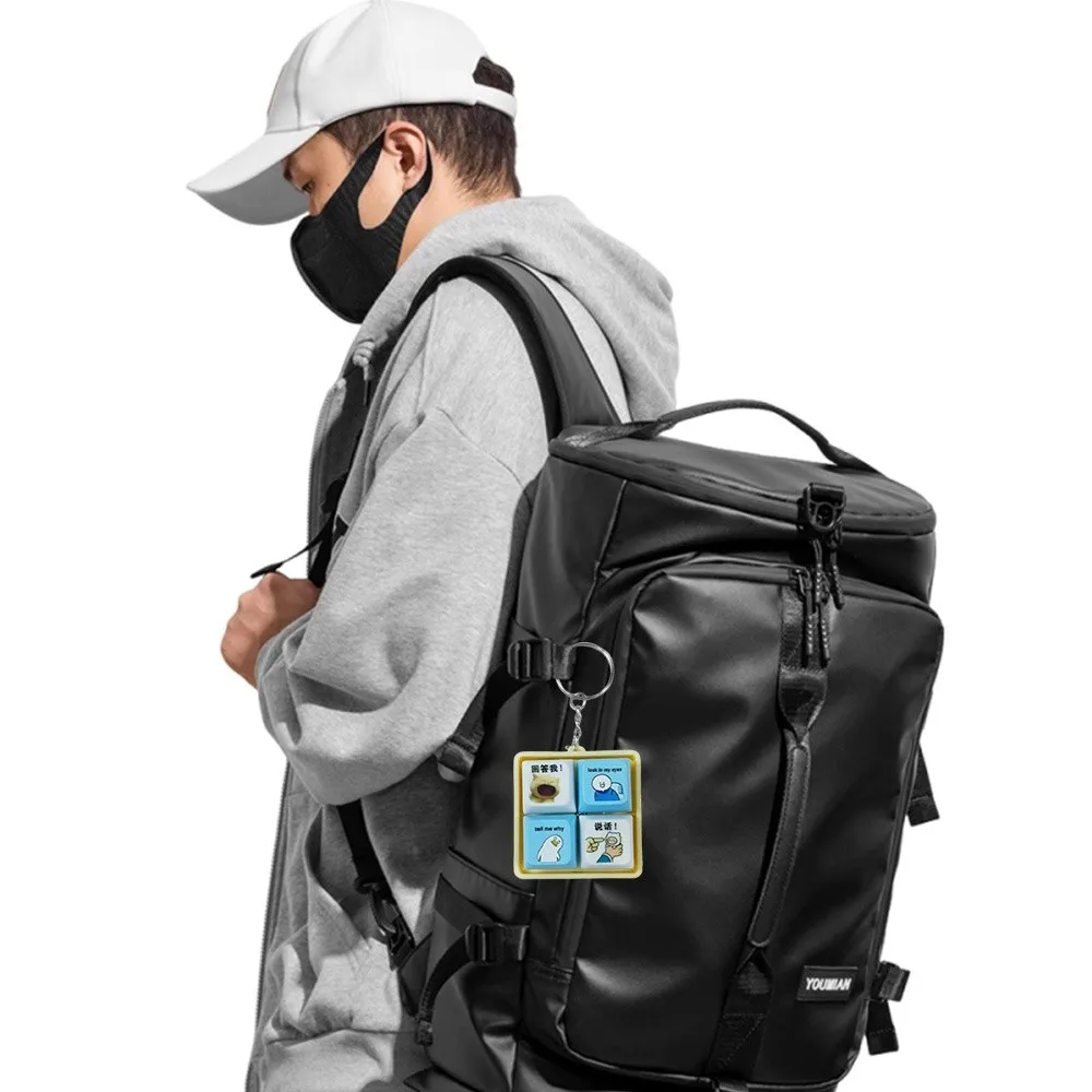 Botón de teclas, botón de respuesta, colgante, teclado brillante, relajante, llavero para aliviar el estrés, colgante, pasar la hora, emulador de sonido