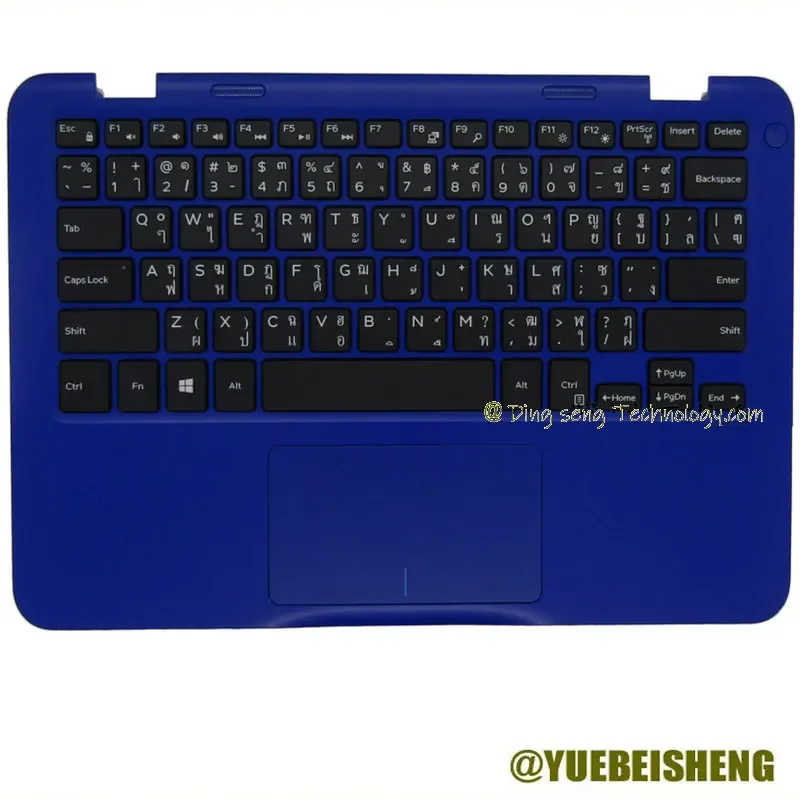 

YUEBEISEHNG NEW for Dell Inspiron 11 3162 3164 palmrest Thailand Thai keyboard upper cover Touchpad ,Blue color