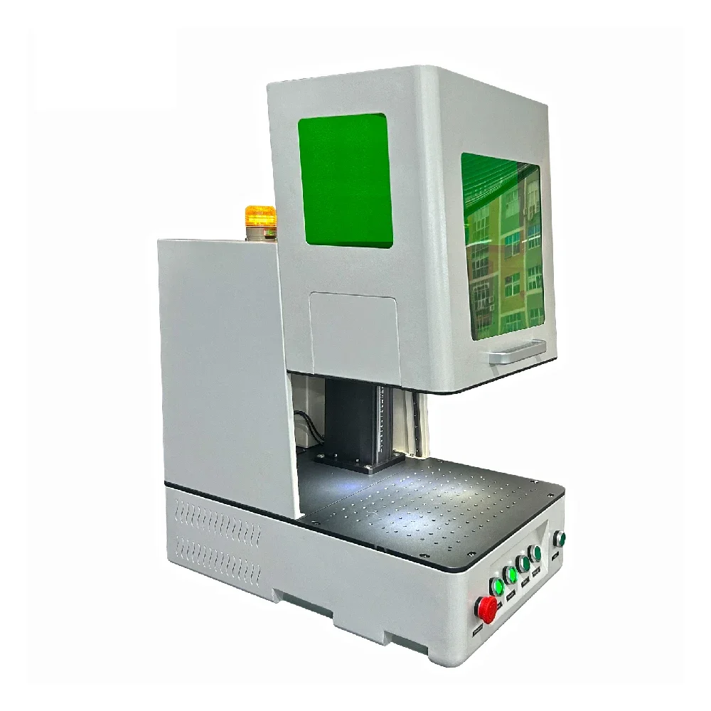 Green LED light portable enclosed portable fiber laser marking and cutting machine 20W 30W 50W 100W 120W