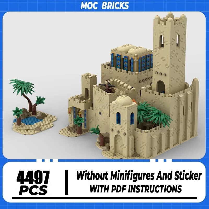 Medieval Castle Model Moc Building Blocks Medieval Oasis Castle Model Technology Brick DIY Assembly Construction Toy Gift