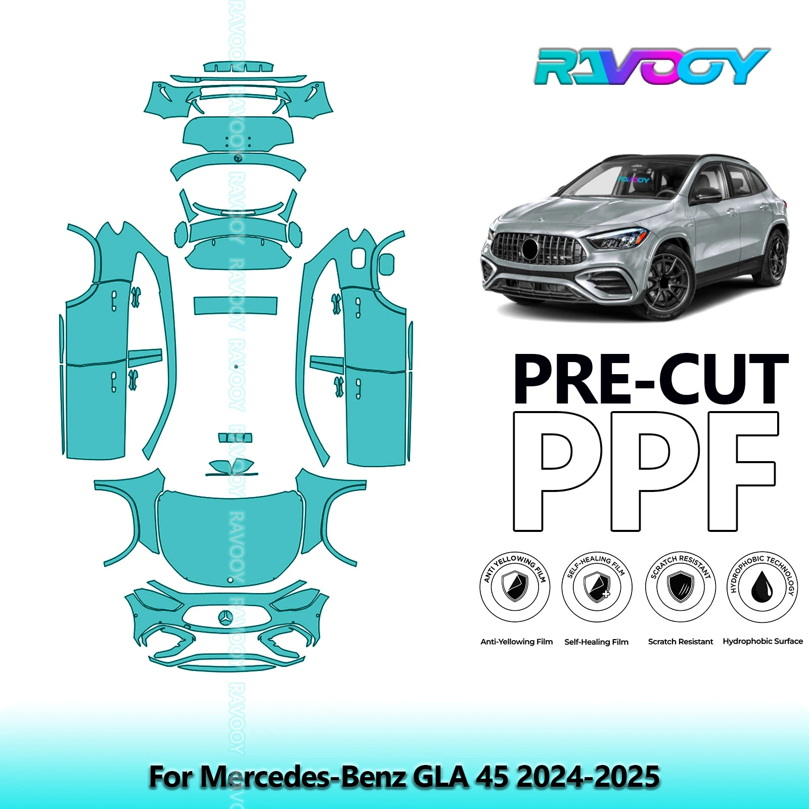 

Full Vehicle Clear Bra Precut PPF Paint Protection Film For Mercedes-Benz GLA 45 2024-2025