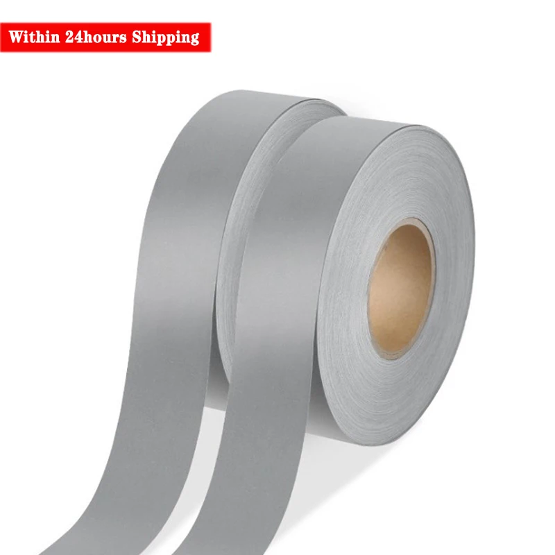 Bright Silver Reflective Fabric Sew On Clothing DIY Warning Safety Tape