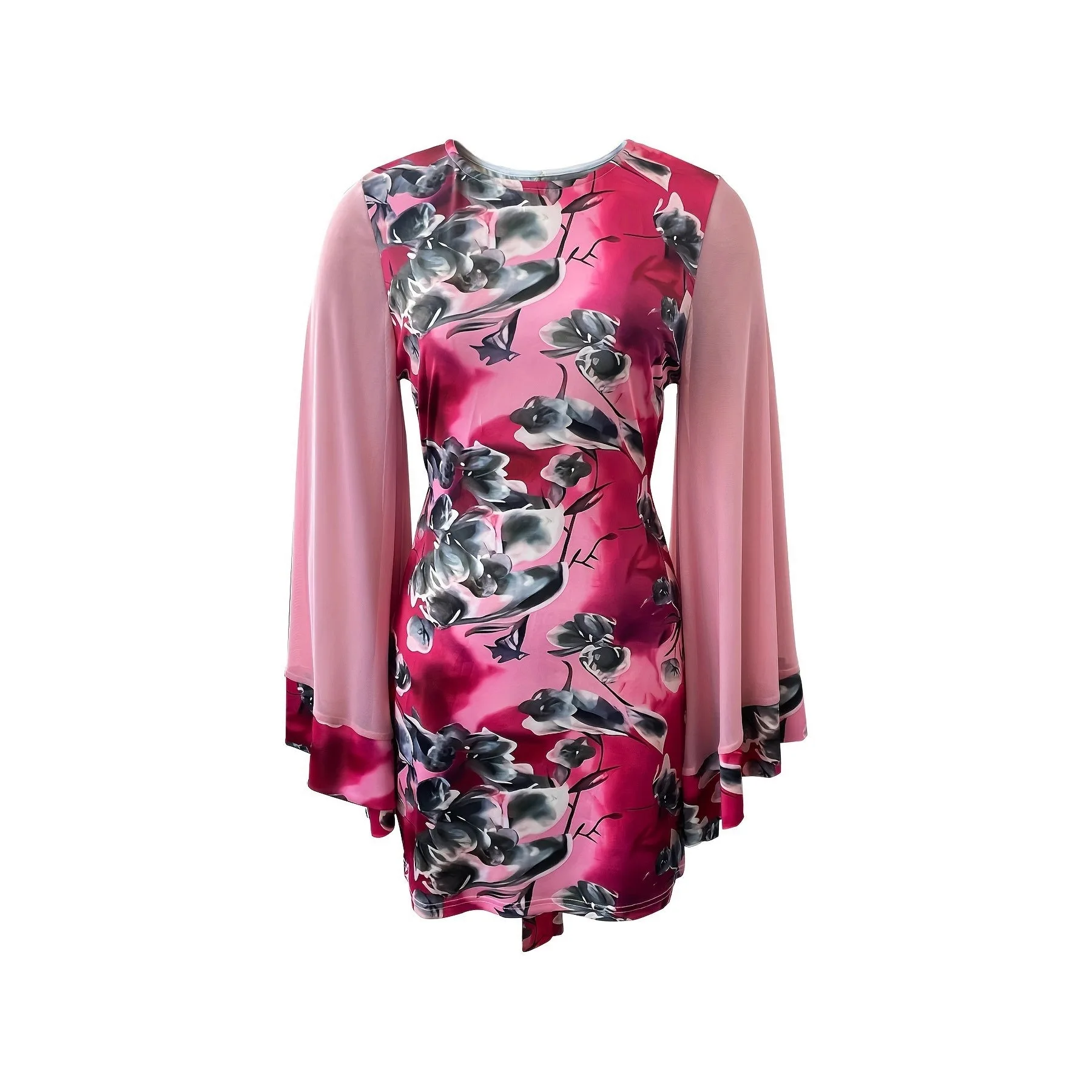 

Дашики, платья с африканским принтом для женщин, элегантное облегающее вечернее мини-платье из полиэстера с длинными рукавами, одежда в африканском стиле