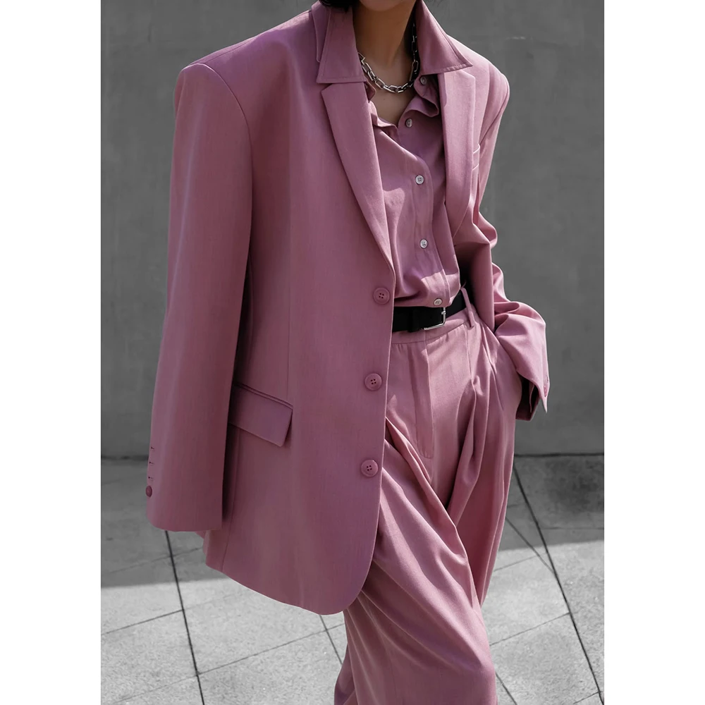 

Custom Made Women's Suit Single-breasted Peaked Lapel 2 Pieces(Jacket+Pants) Petite-friendly Bridesmaid Blazer Elegant Set