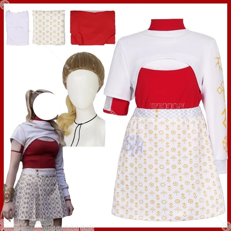 

Аниме фильм Зомби Косплей Место быть для Nova Костюм Красный и Белый Униформа болельщиков Y2K Панк Костюм Парики Хэллоуин