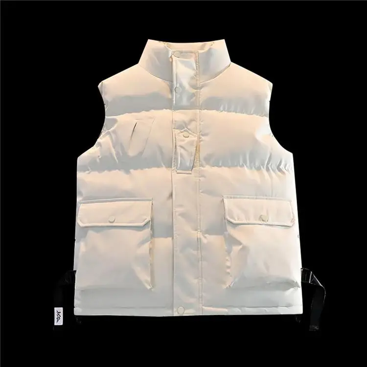 

Thiened down Vest Autumn Winter Warm Student Workwear Cotton Jaet Special Wide Fit round Ne Midlife Office PU Material