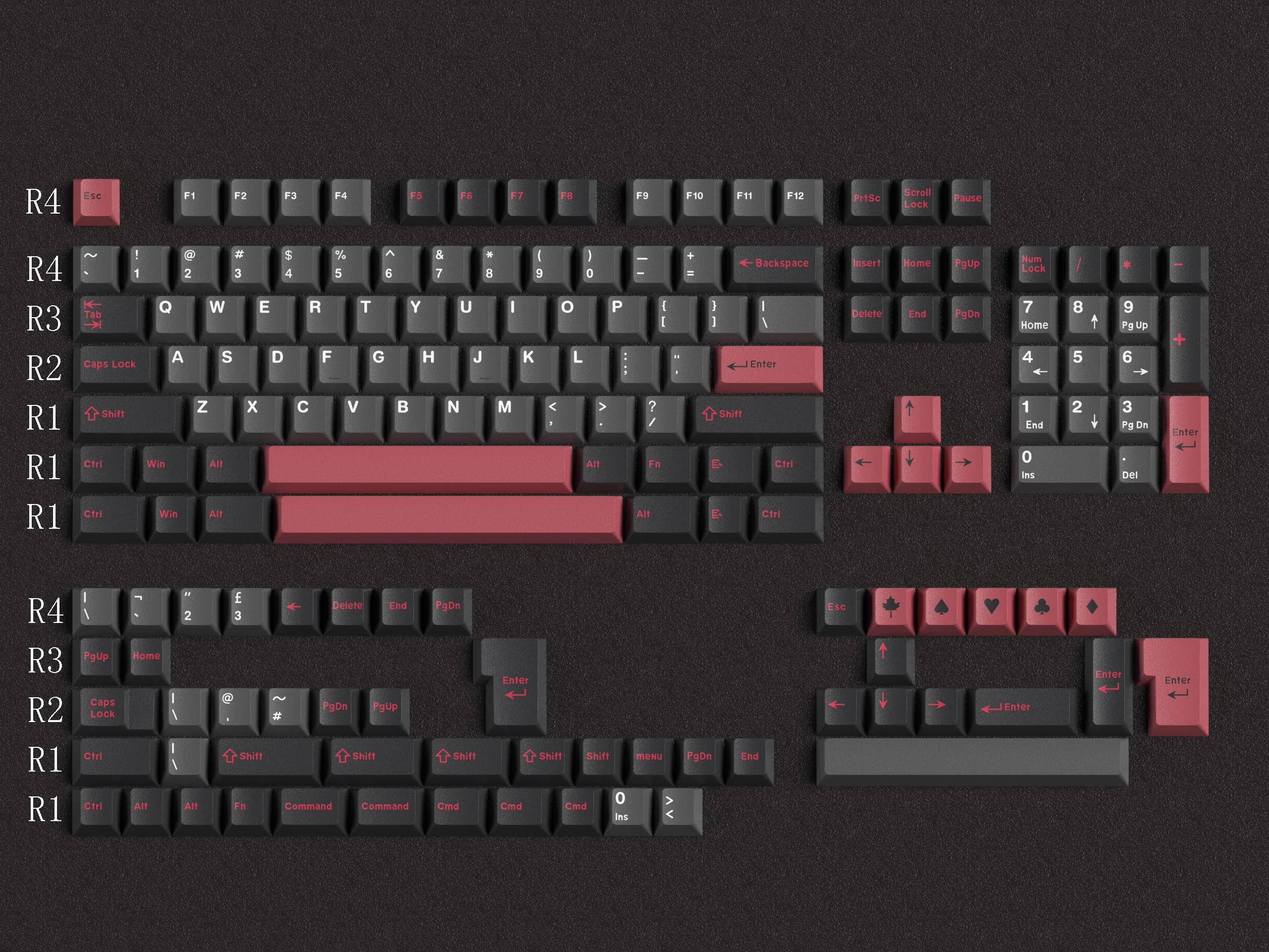 

163 Keys Double Shot GMK Evil Dolch Keycaps Cherry Profile ABS Mechanical Keyboard Keycap For MX Switch ISO Enter 61/87/104/980