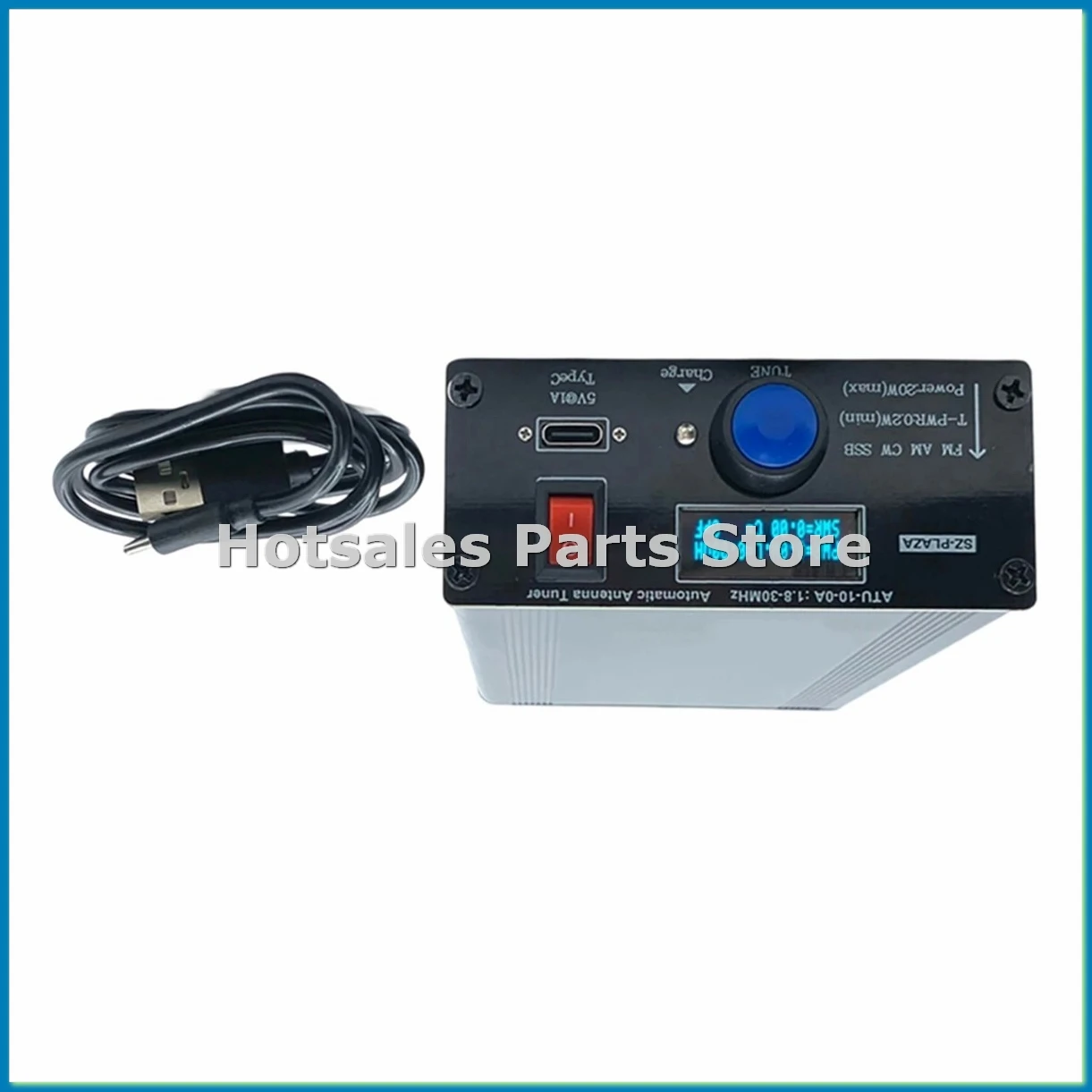 ATU-10-0A Shortwave Automatic Antenna Tuner 20W 1.8-30MHz Shortwave Power Meter with Type-C Cable Signal Receiving Parts-A86Z