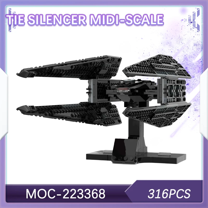 316PCS Science Fiction Space Film TIE Schalldämpfer Midi-Maßstab Baustein Modell Ziegel Set Kreative Weihnachten JUNGE Geschenke MOC-223368