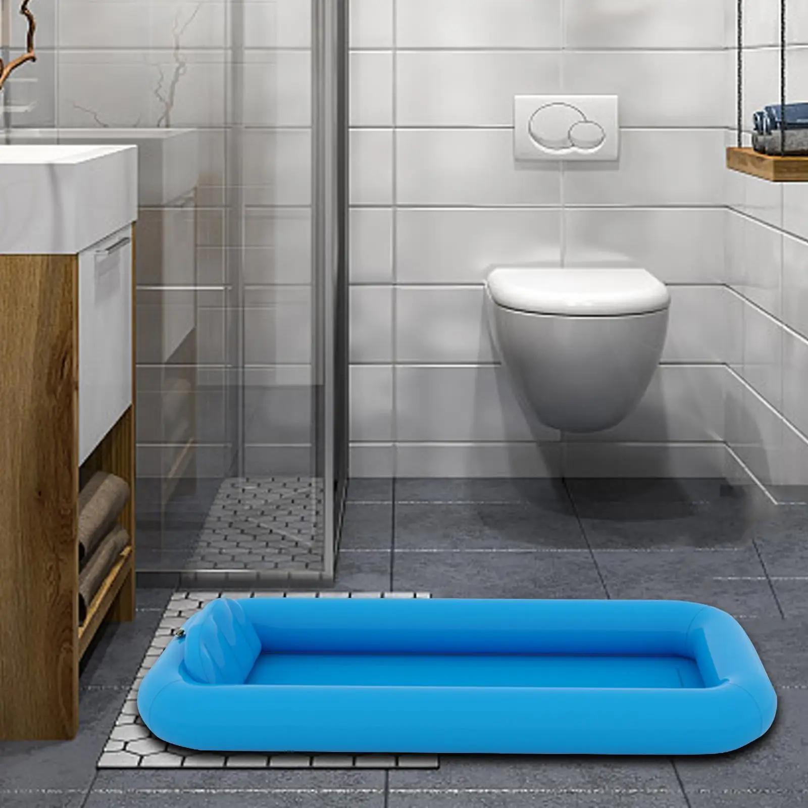

Adults Inflatable Bathtub PVC Shower Bath Tub Bath in Bed for Caregivers