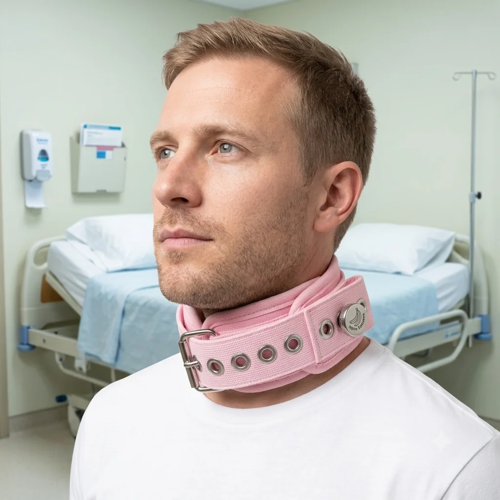 Pink Neck Strap with Magnetic Quick Release Lock Metal Linking Chain Cotton Belt Safety Neck Lanyard for Patie