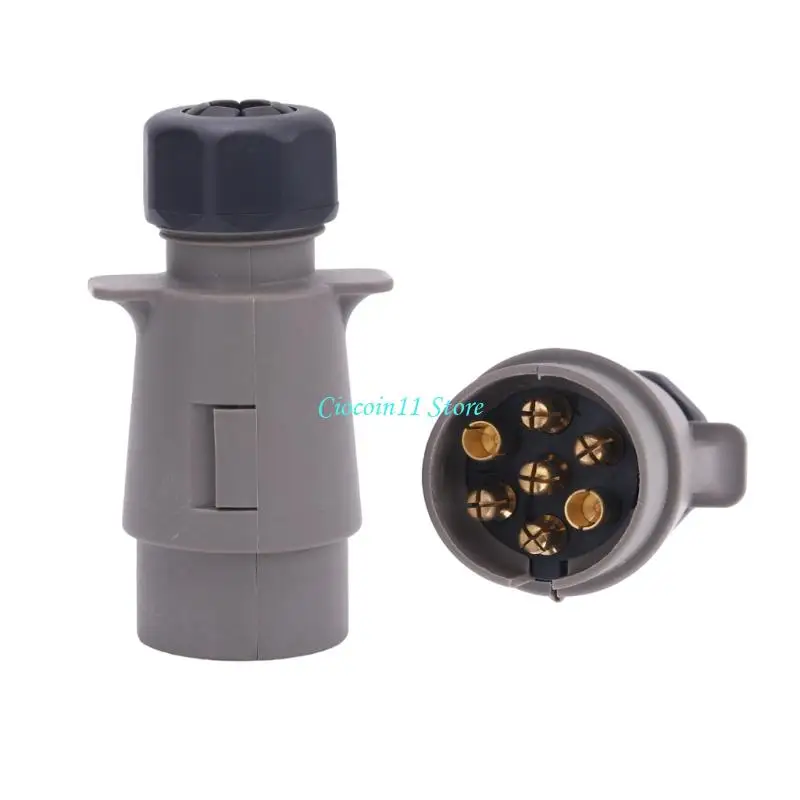 Y1UB Trailer Adapter with European-Style 7-Pin ABS Housing, and 12 V Connection for Basic Tow Vehicle Lighting Circuits