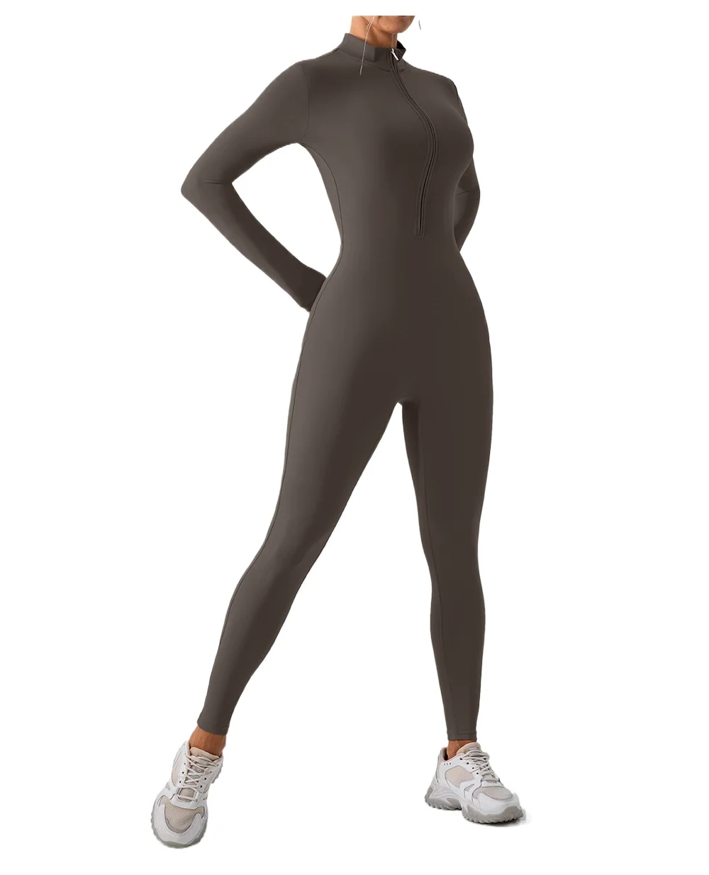 Winter Plush One-Piece Yoga Jumpsuits Sports Suit with Long Sleeves Fitness Sets Warm Gym Wearing Bodysuit Women's Sportswear