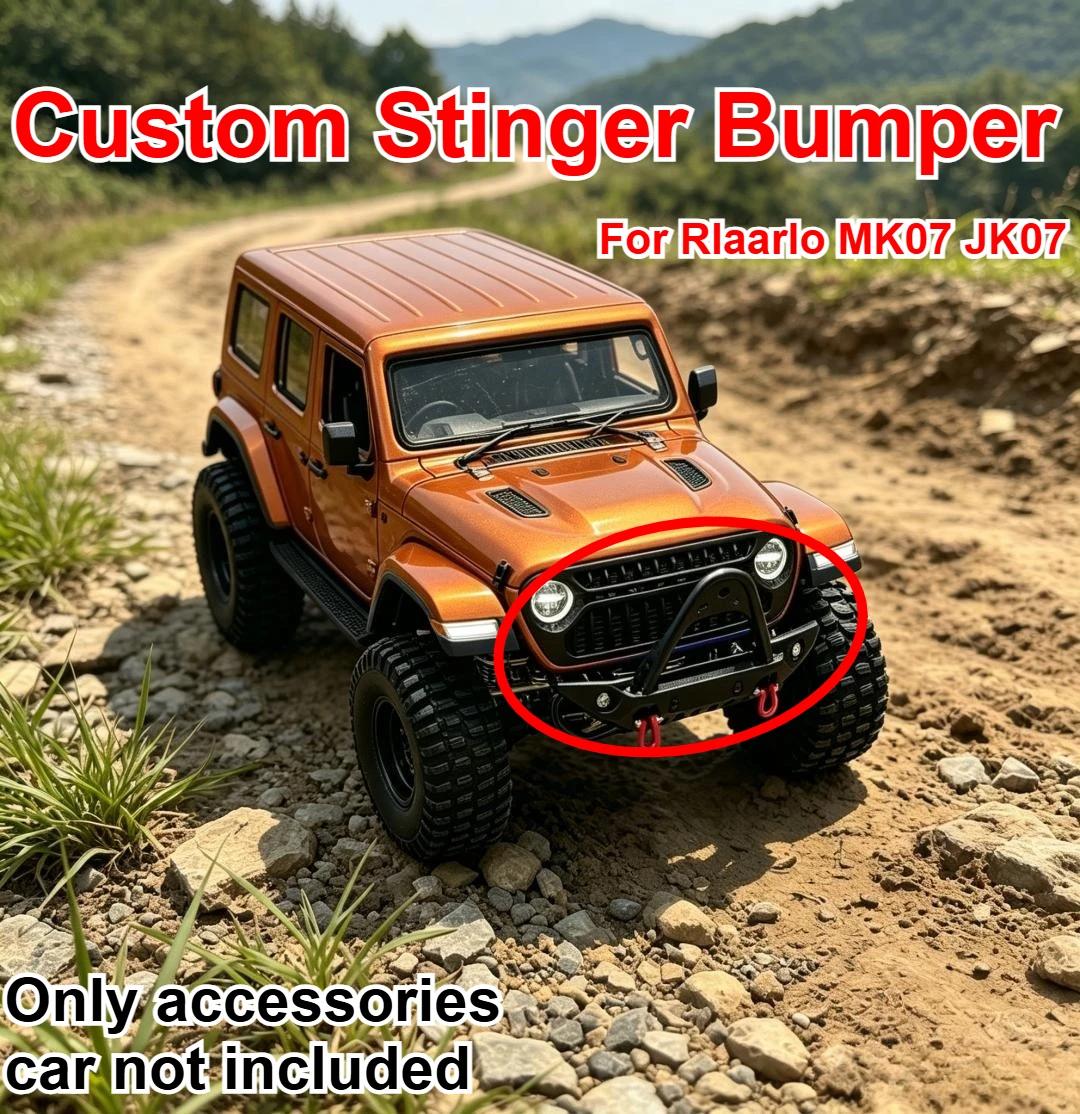 Custom Model Stinger Bumper & Front Cross Member For 1/7 RC Crawler Rlaarlo MK07 JK07 Exterior Styling Upgrade Hobby Accessories