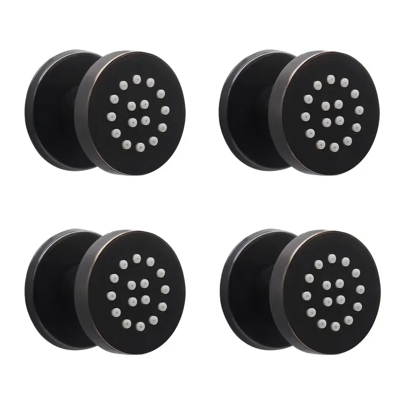 4-Piece Matte Black Ceramic Adjustable Flow Brass Shower Body Jets Spa Soft Contemporary Design Wall Sprayer Set for Hotels view 2