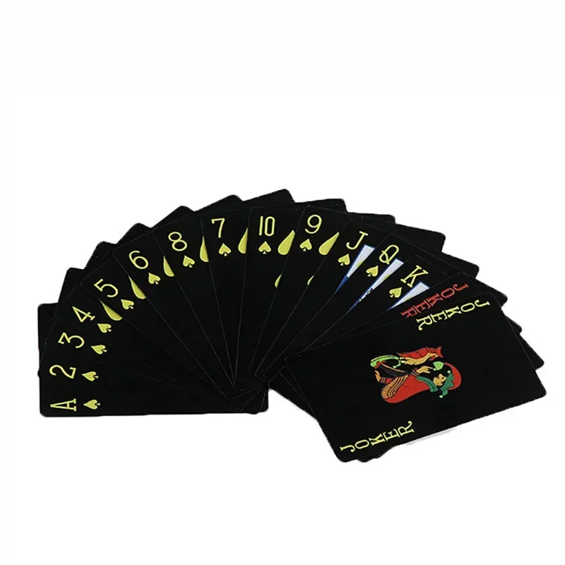 أوراق اللعب الملونة متجمد للماء البلاستيك بطاقات البوكر السحرية 57x87mm