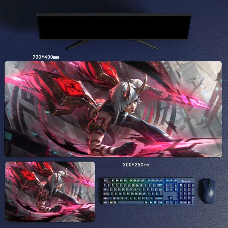 30/60/70/80cm Kaisa Daughter of The Void Rubber LOL MOBA Game Locking Edge Mouse Pads League of Legends Laptop Keyboard Desk