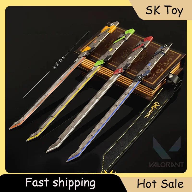 30cm Valorant Game Peripherals RGX 11Z PRO Graphics Card Straight Knife with Leather Tabletop Ornaments Figurines Katana Gifts view 2