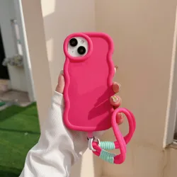 G22 G32 G82 G60 G52 G34 G04 Cute Hand Strap Wave Frame Case For Motorola Moto G84 G54 G34 G23 G14 Edge40neo Shockproof Cover