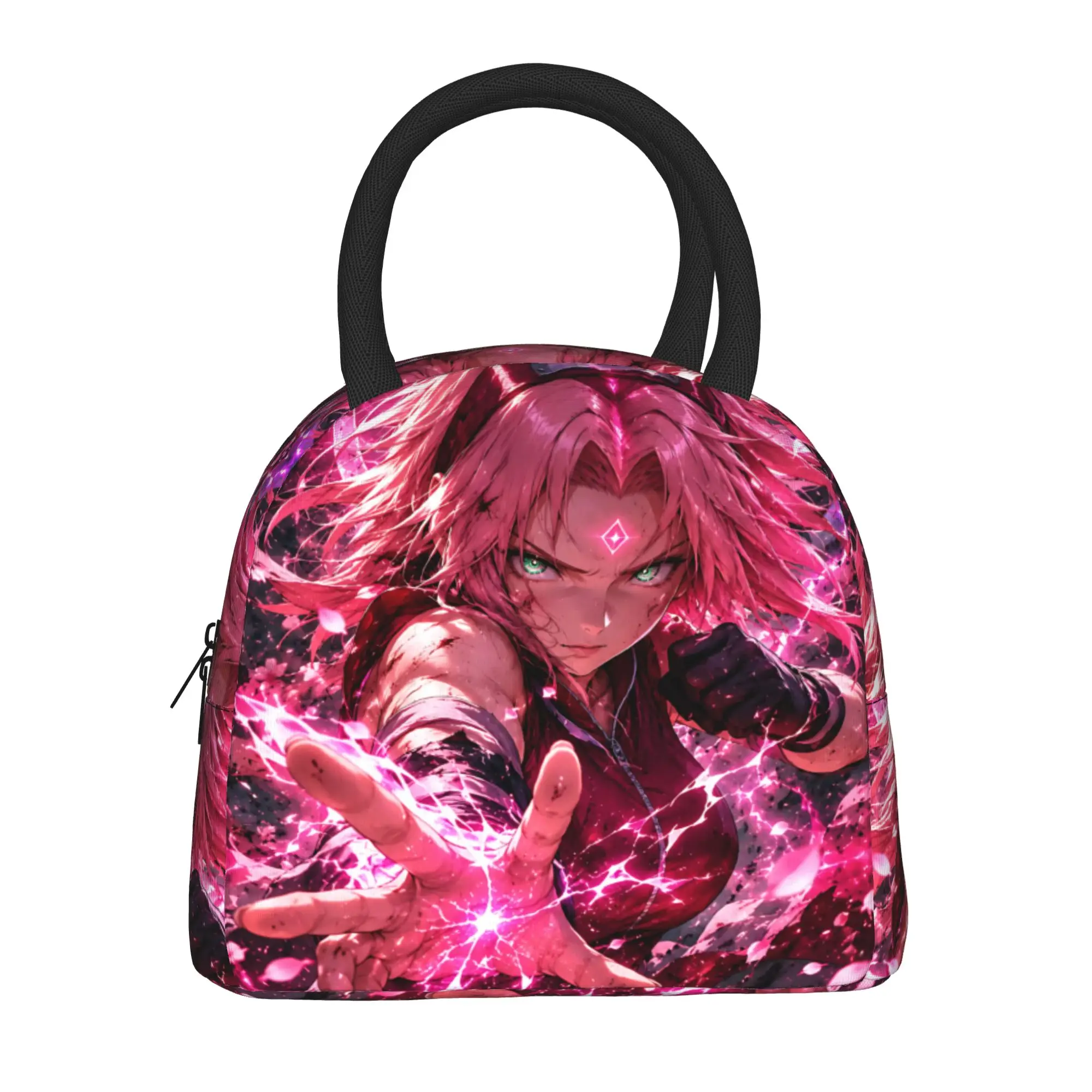 Naruto Anime Theme Insulated Lunch Bag Ice Pack Rice Bag Sakura bolsa Student Bento Lunch Handbag Insulation
