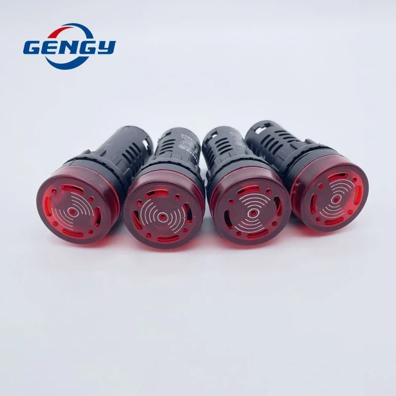 

1/5/10 Pcs 22mm AD16-22SM 12V 24V 110V 220V 380V Flash Signal Light Red LED Active Buzzer Beep Alarm Indicator Lamp