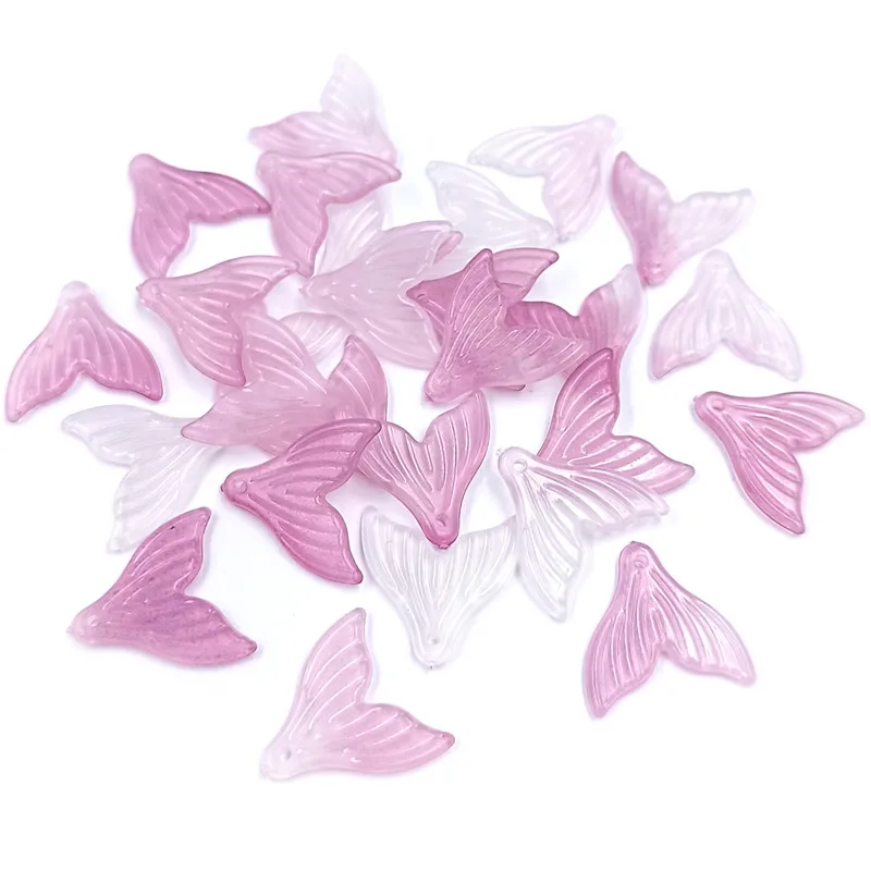 20pcs Creative Fishtail Gradient Beads for DIY Jewellery Making