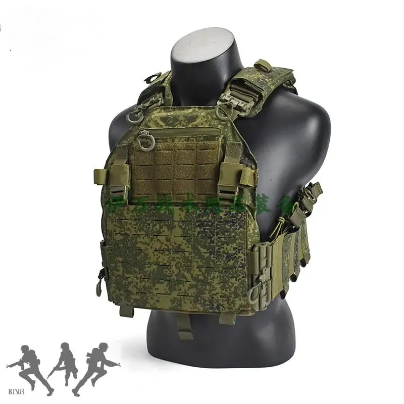 Tactical water repellent nylon laser cutting MOLLE Russian Little Green camouflage EMR tactical vest&backplate bag