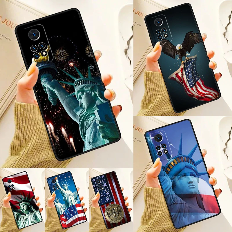 

Чехол с американской статуей свободы и американским флагом для Samsung Galaxy S24 Plus S23 S20 S21FE Lite S22 Ultra Note 20 S10, чехол для телефона