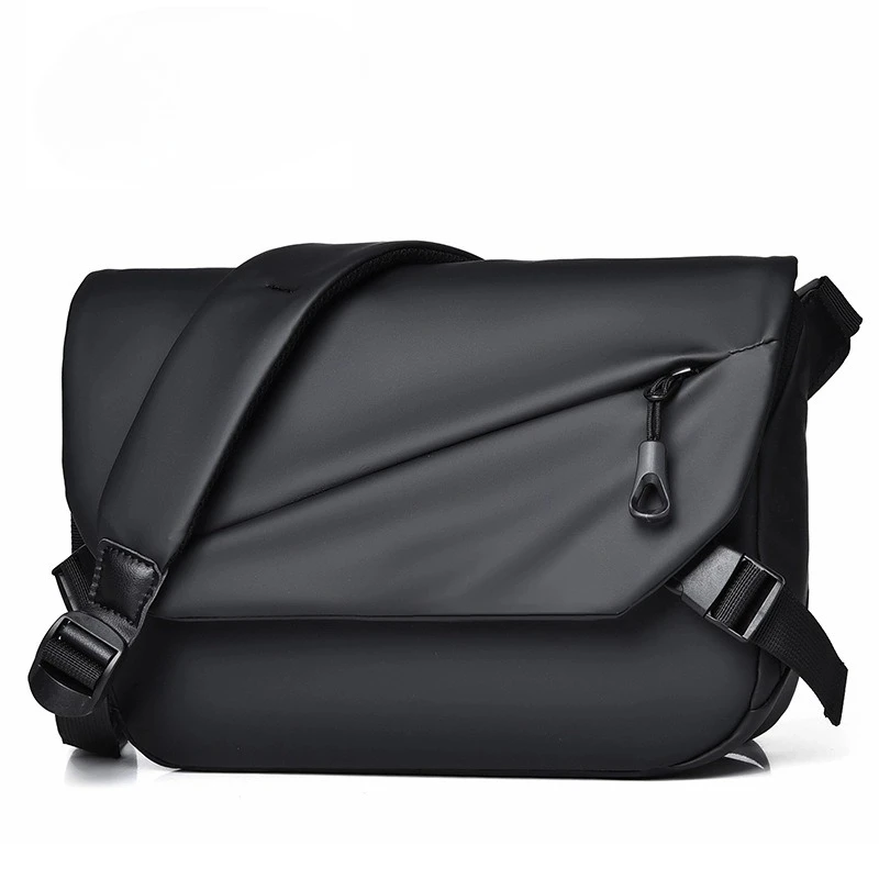 Men Crossbody Messenger Bag Waterproof Oxford Sling Pack Male Minimalist Shoulder Handbag With Flap And Metal Zipper Daily