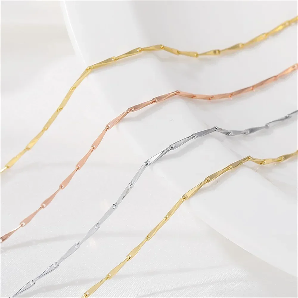 

14K Gold Wrapped Melon Seed Chain Clavicle Chain Handcrafted DIY Bracelet Necklace Extended Chain Jewelry Materials Accessories