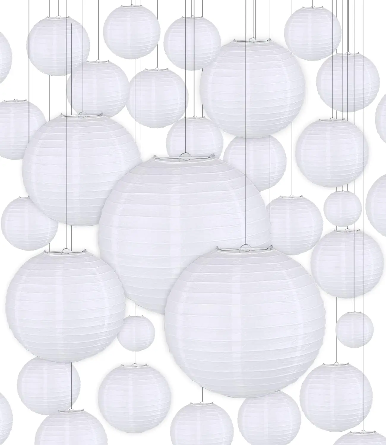 30pcs White Paper Lantern 6 8 10 12 Round Chinese Paper Lantern for Weddings, Birthdays, Parties and Events