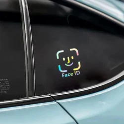 1PC Face Recognition Scan Car Motorcycle Computer Sticker Waterproof Sunscreen Hollowed Out Reflective Laser Decorative Sticker