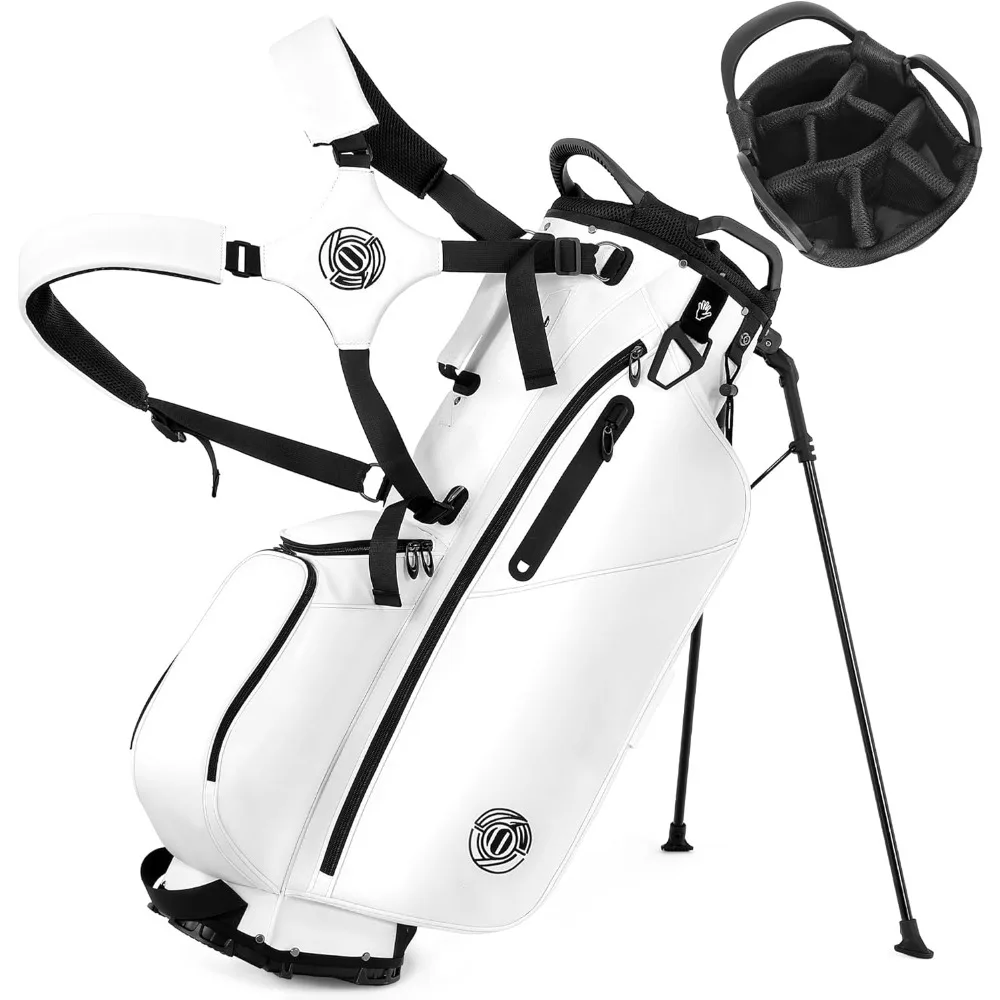 

Golf Stand Bag, Lightweight Golf Bags with 7 Way Full-Length Dividers, 900D Weather-Resistant Farbic, Cooler Pockets