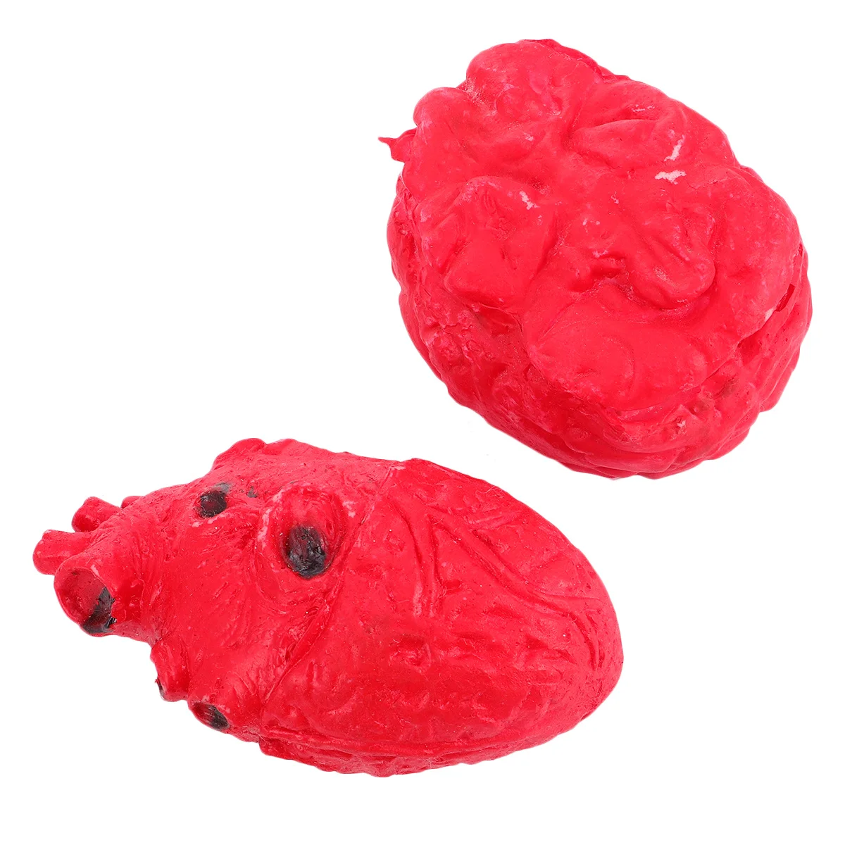 2 pièces Halloween cerveau coeur horreur accessoires réaliste partie du corps effrayant décoration effrayant accessoire blague fête Halloween cerveau coeur