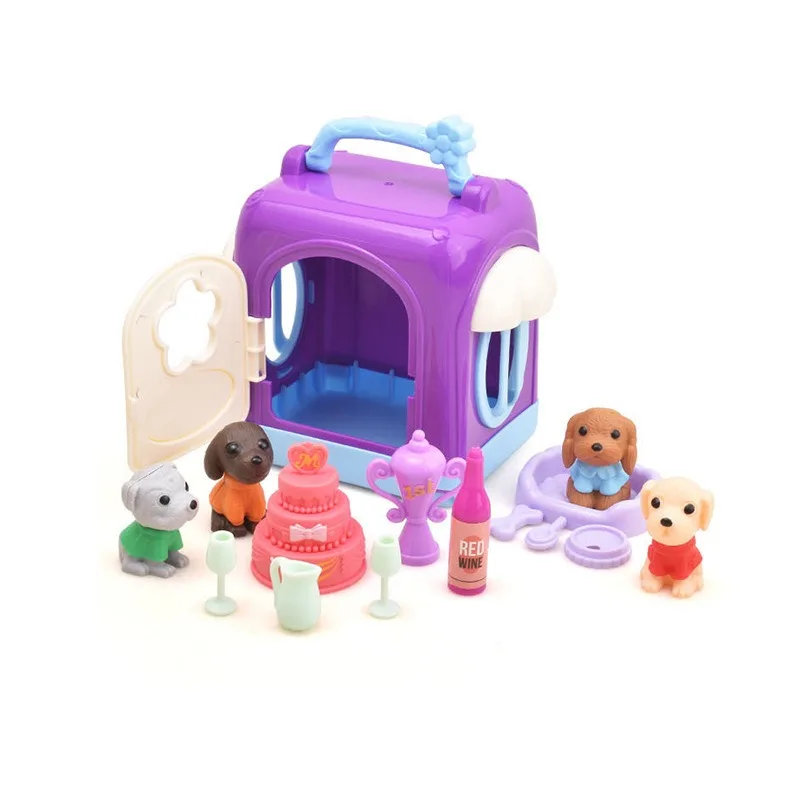 مجموعة ألعاب كلب لطيفة لعبة دمية كلب طفل لعبة مشهد لعبة ألغاز لعب تفاعلية بين الوالدين والطفل ألعاب تعليمية مبكرة هدايا للأطفال