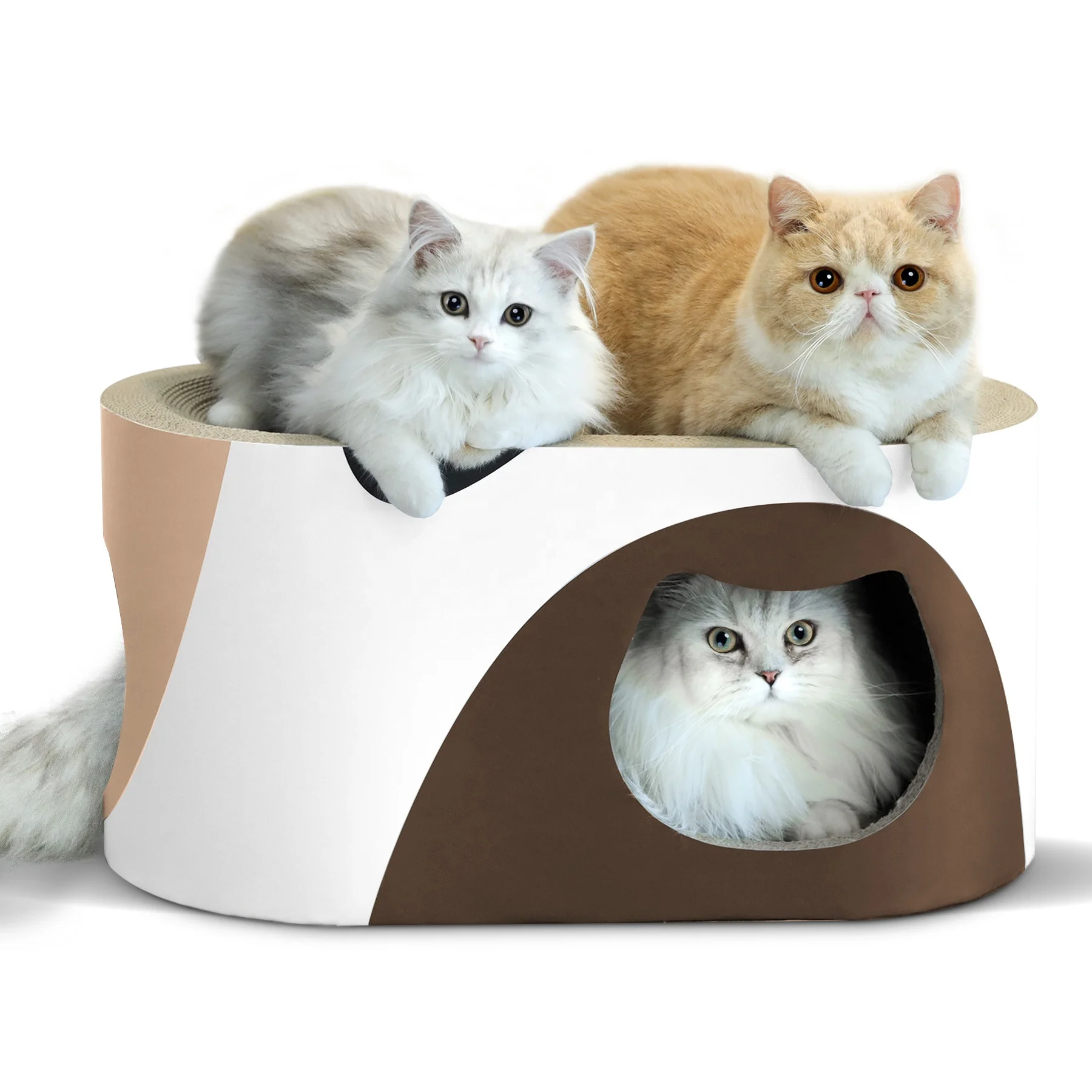 

New Environment-friendly Clean Hygienic Portable Animal Cage Cat Toy Cardboard Cat Scratch Pad Scratcher Pet Bed Play House