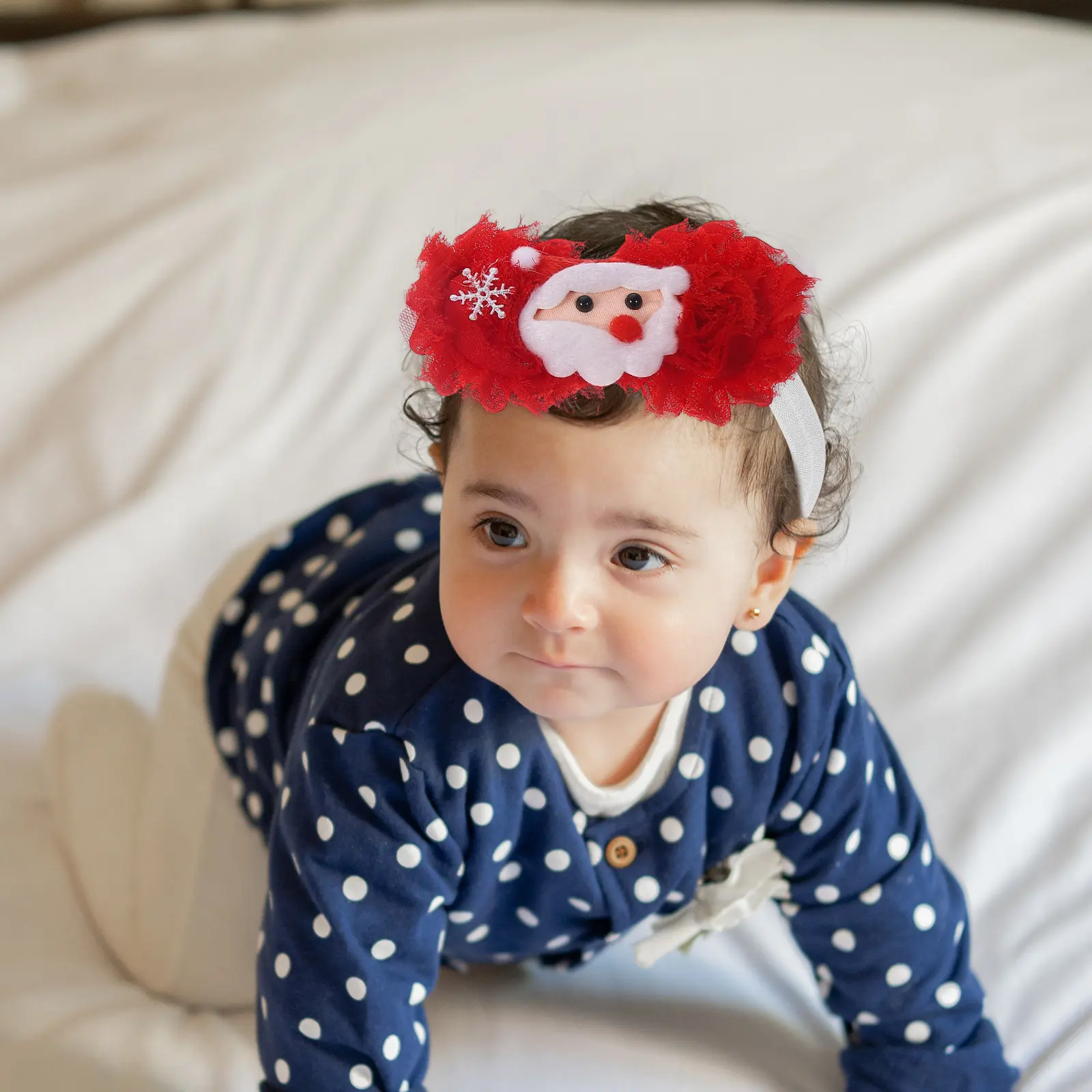 

2 шт. Детские повязки на голову с цветами, мультяшным Дедом Морозом и Снеговиком, рождественские аксессуары для волос, мягкая ткань, эластичная лента для детей