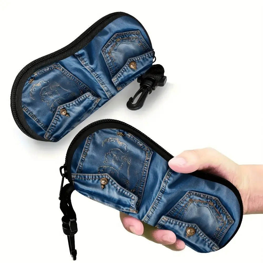 

Nylon Sunglasses Storage Bag Solid Color with Keyring Hanging Sunglasses Portable Durable Sunglasses Pouch Eyewear Accessories