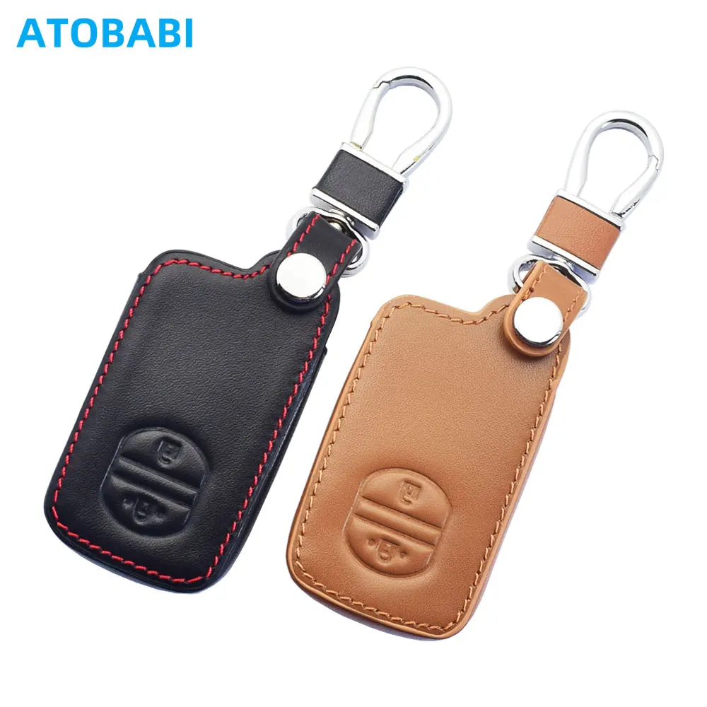 Leather Car Key Cover Remote Fobs Shell Case For Toyota Land Cruiser Prado 150 Corolla IQ Prius Ractis Wish Aqua Vitz Highlander