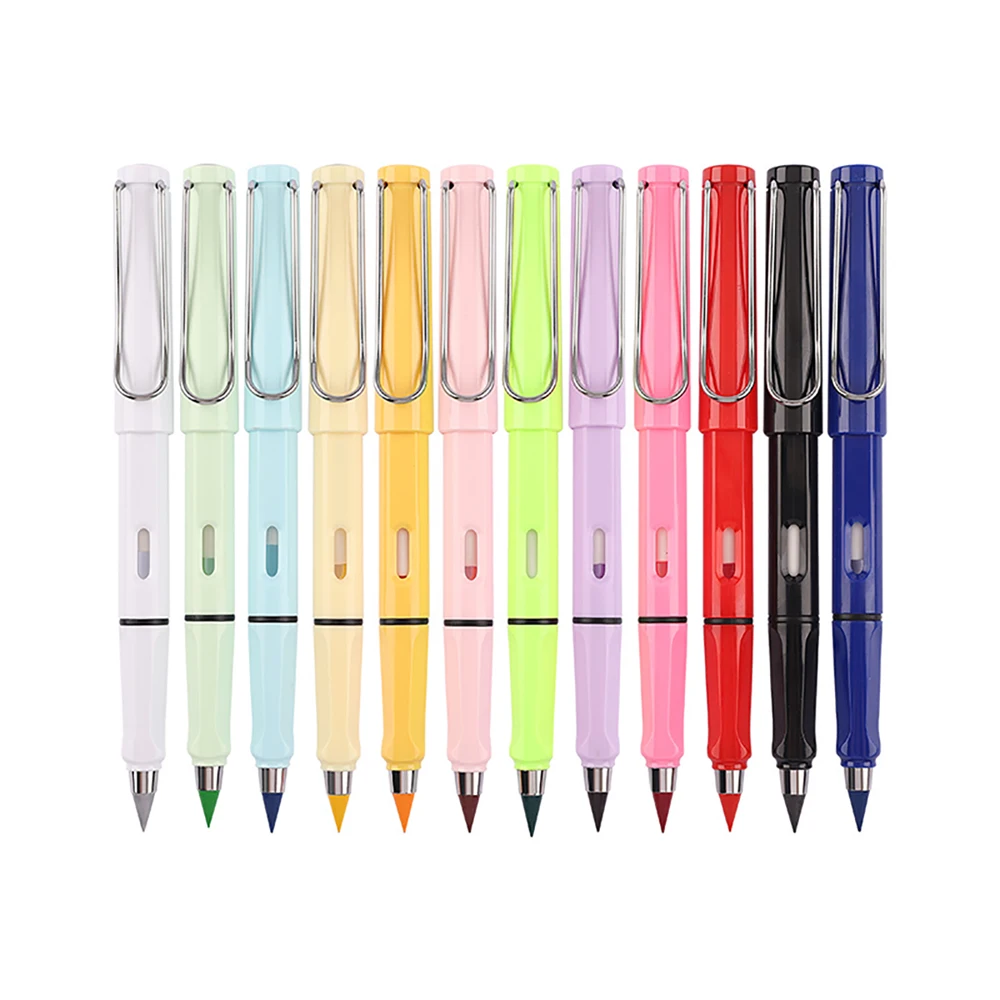 

NEWEST 12pcs Colored Infinite Pencil Long Lasting Writing Drawing No Sharpen Eternal Pencil for School Office Supplies