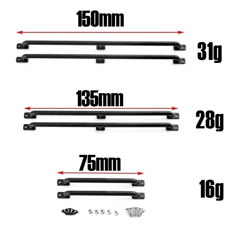 2pcs Metal Handrail Balustrade Armrest 75/135/150mm for 1/10 RC Crawler TRAXXAS TRX4 Axial SCX10 TOYOTA Tamiya Cherokee D90 D110