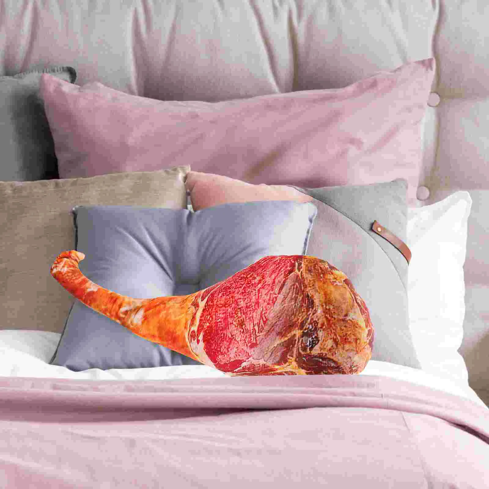 Ham Pillow Office Artificial Faux Pp Cotton Fake Sausage Slice Large