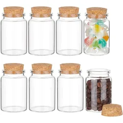 8Pcs 90ml/3oz Mini Glass Bottles with Cork Stoppers Wish Bottles Message Bottles for Wedding Party Supplies DIY Craft