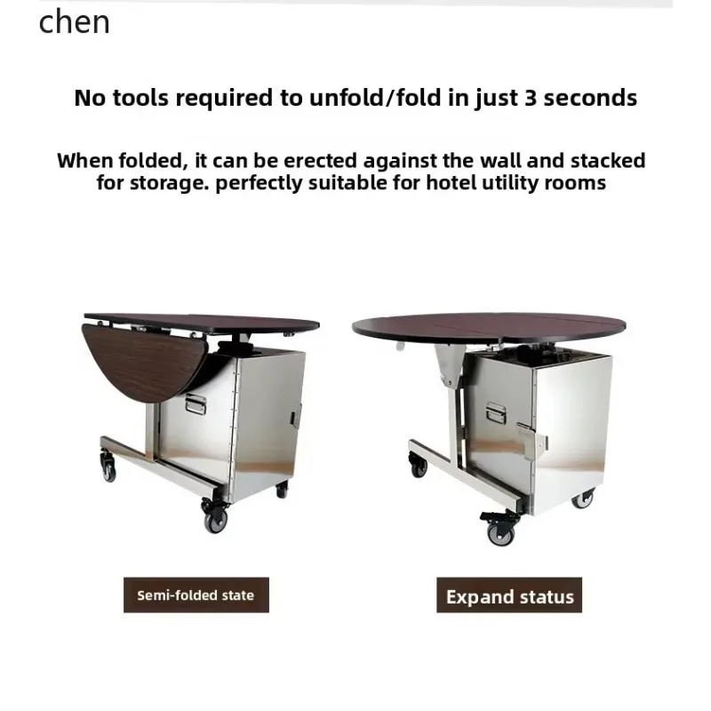 HYS Insulated Food Cart Hotel Commercial Heating Insulated Box Foldable Food Delivery Cart